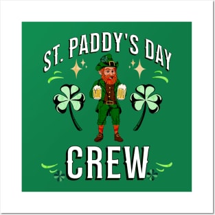 St Paddy's Day Crew Leprechaun Shamrock Clover St Patrick's Day Posters and Art